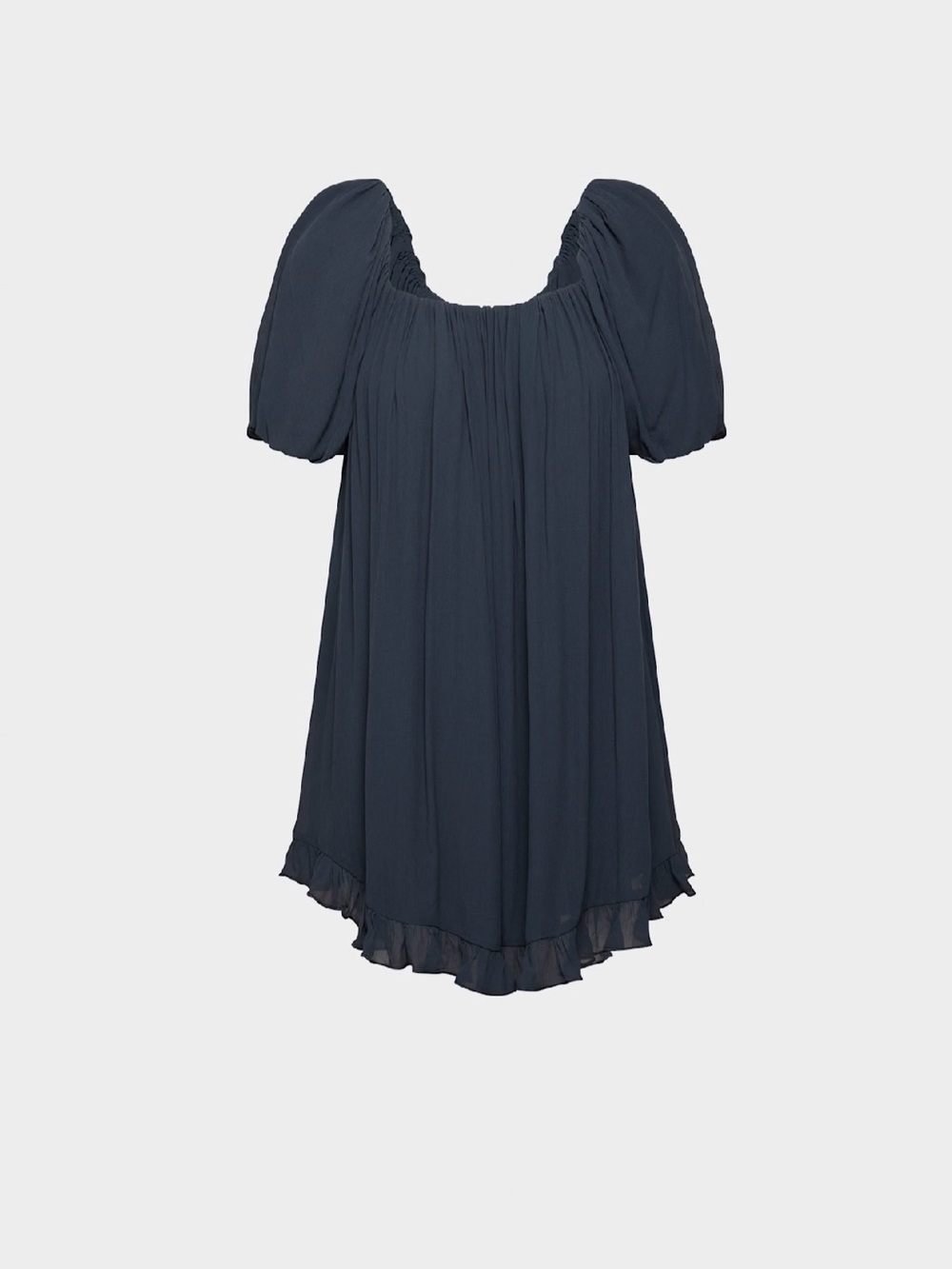 Aritzia Navy Puff-Sleeve Square-Neck Mini Dress - Picture 3 of 3